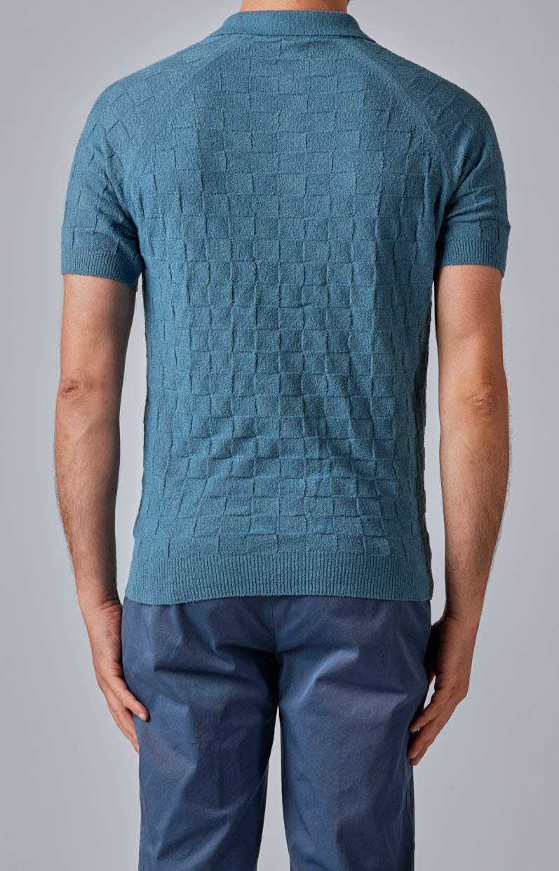 Short-sleeved terry polo shirt