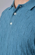 Short-sleeved terry polo shirt