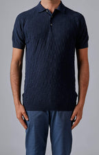 Short-sleeved terry polo shirt