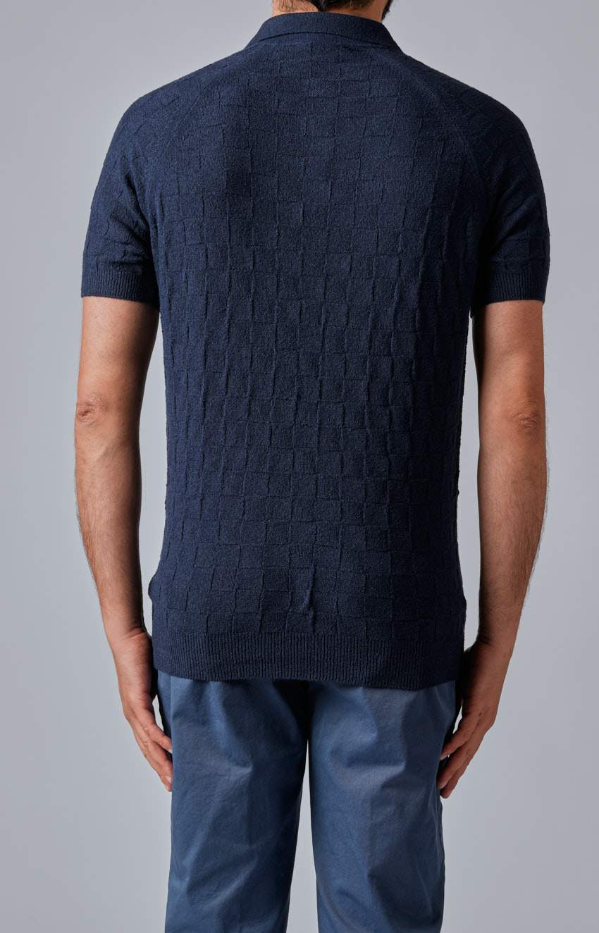 Short-sleeved terry polo shirt