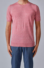Short-sleeved T-shirt in ultra-light linen jersey
