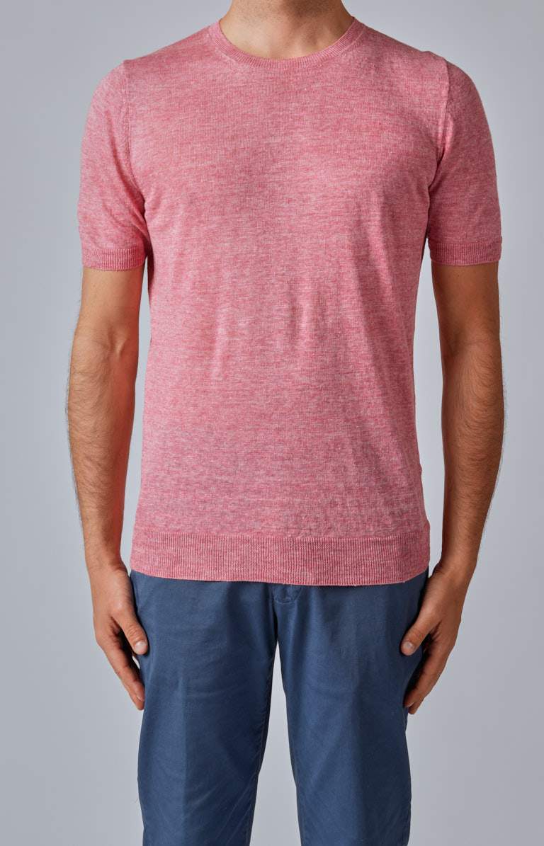 Short-sleeved T-shirt in ultra-light linen jersey