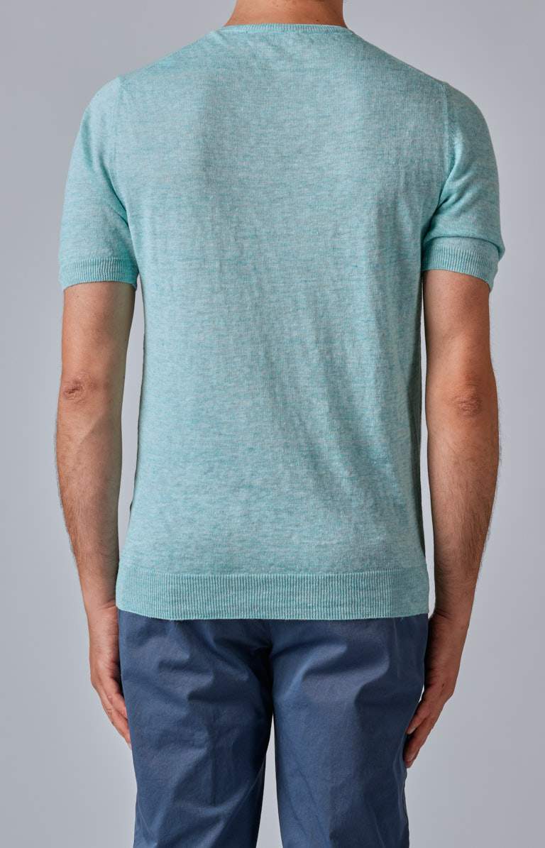 Short-sleeved T-shirt in ultra-light linen jersey
