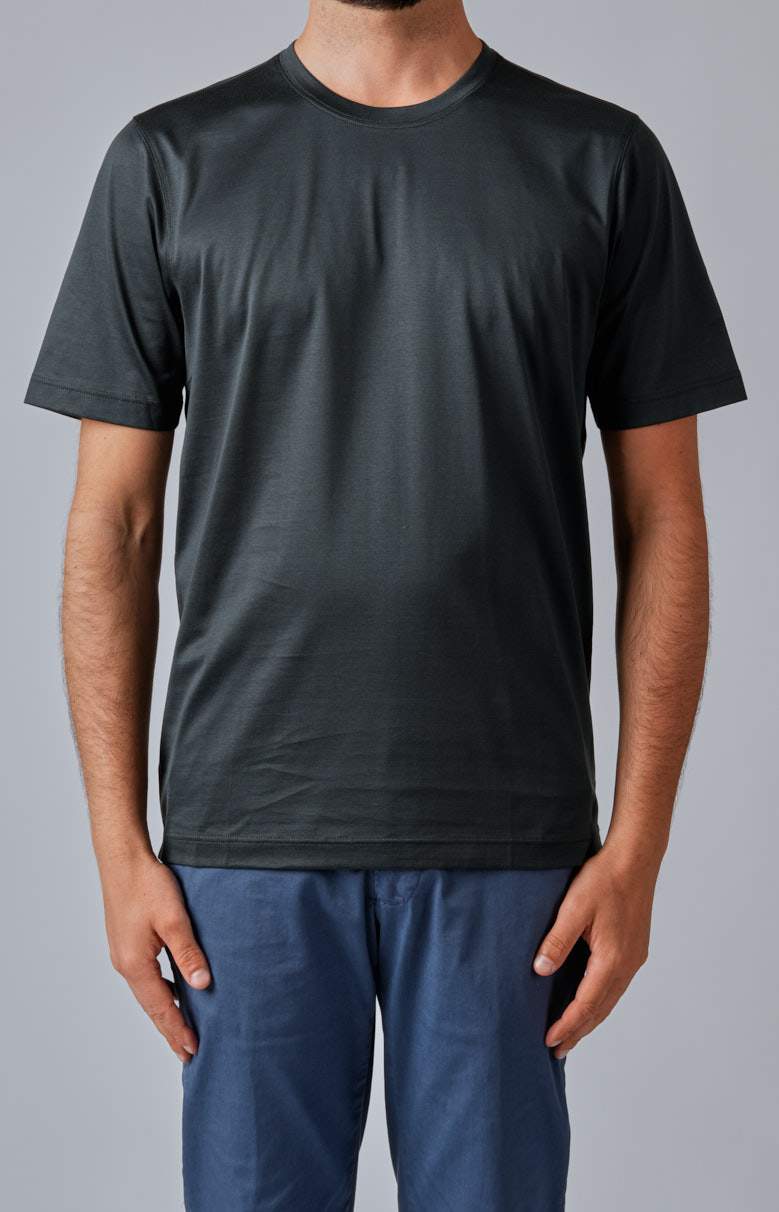 Short-sleeved T-shirt in ultra-light Scottish yarn