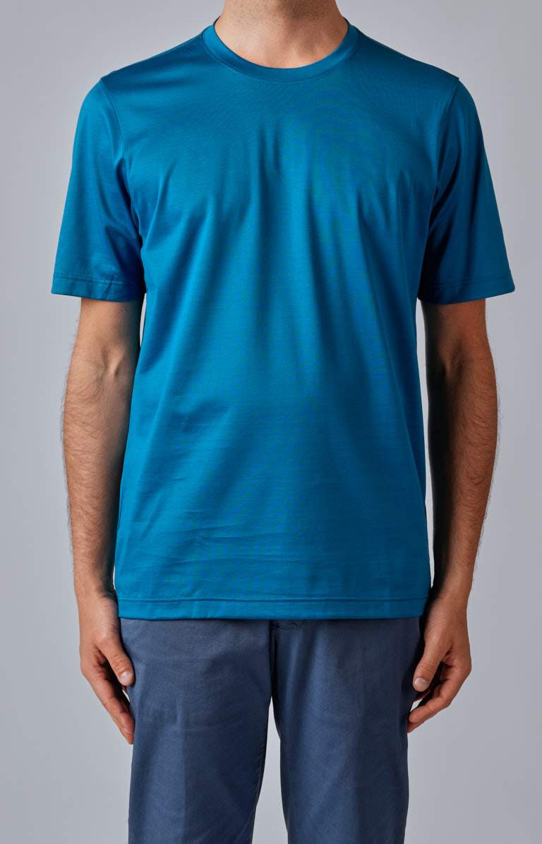 Short-sleeved T-shirt in ultra-light Scottish yarn