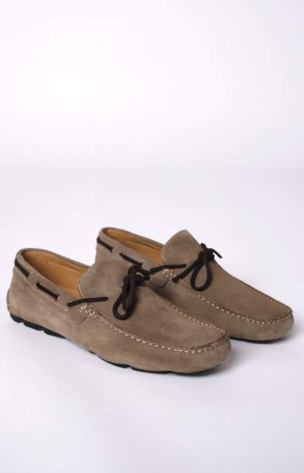 Mocassino barca in pelle scamosciata