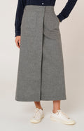 Wool and cashmere wrap skirt