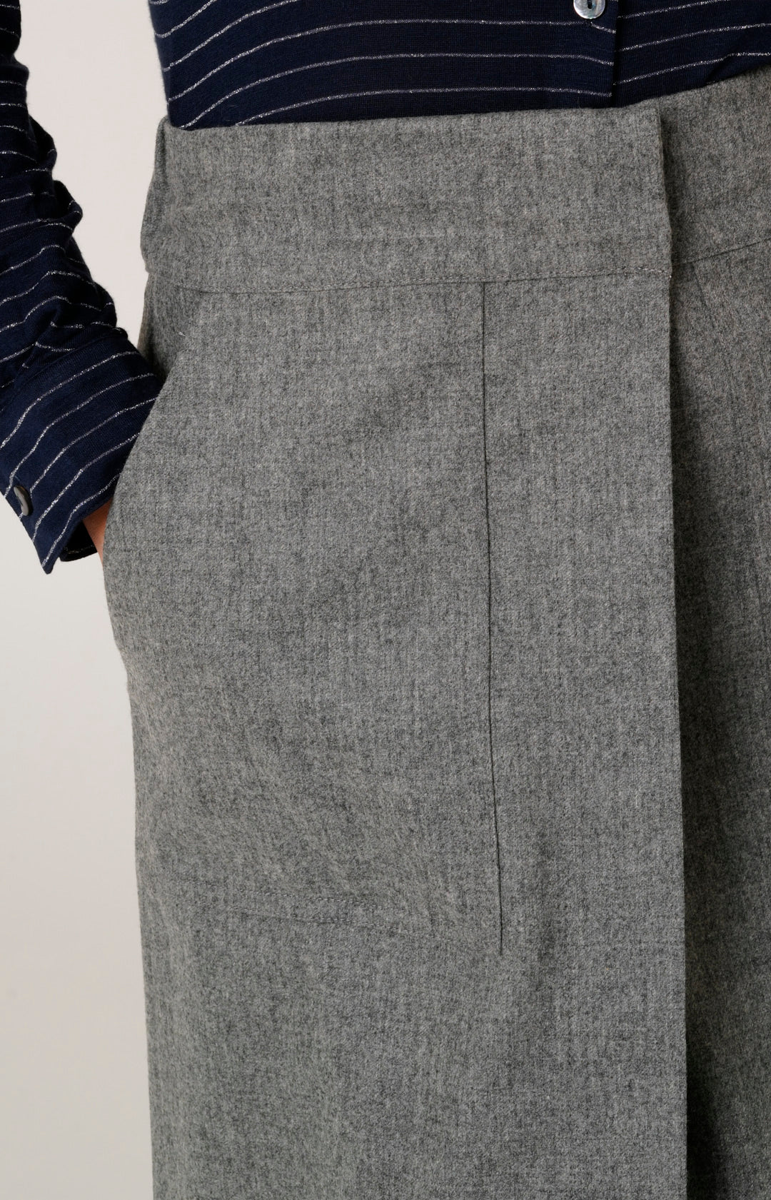 Gonna a portafoglio in lana e cashmere