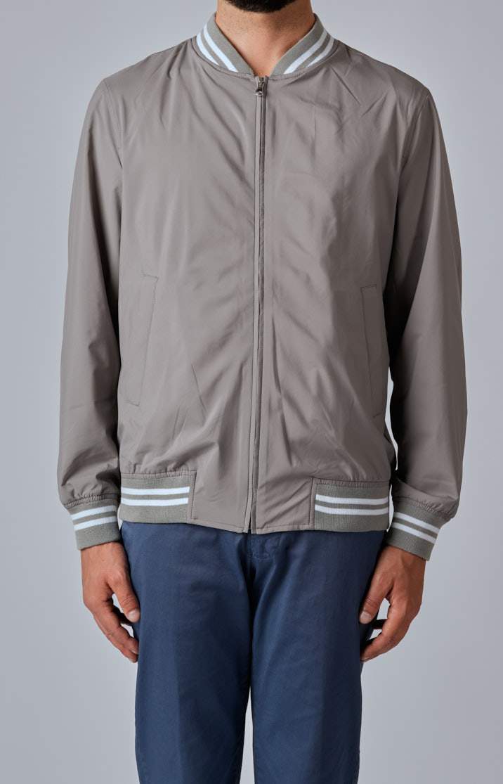 Zip bomber jacket in technical fabric