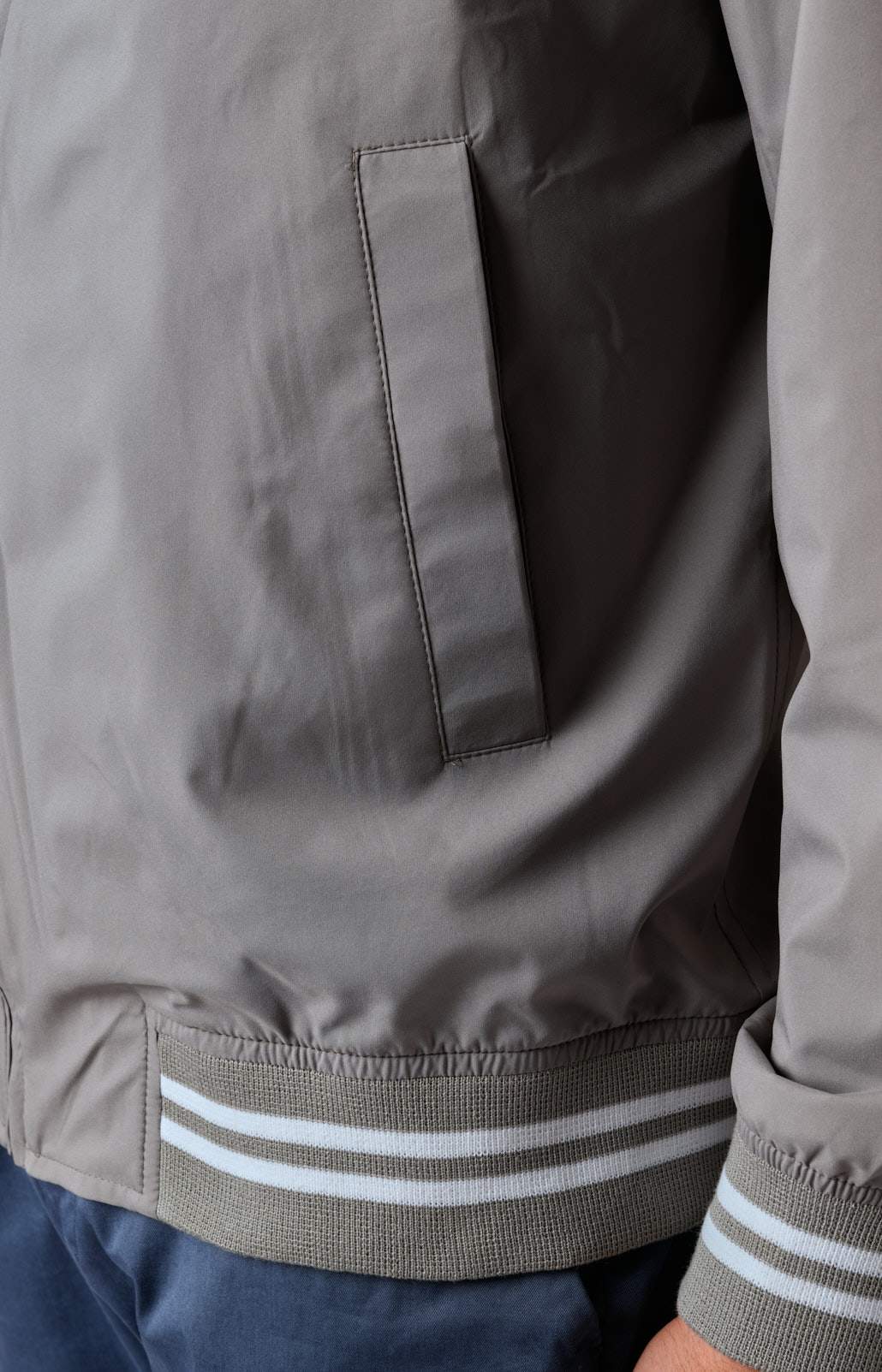 Zip bomber jacket in technical fabric