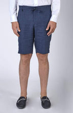 “Leisure fit” linen Bermuda shorts