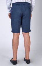 “Leisure fit” linen Bermuda shorts