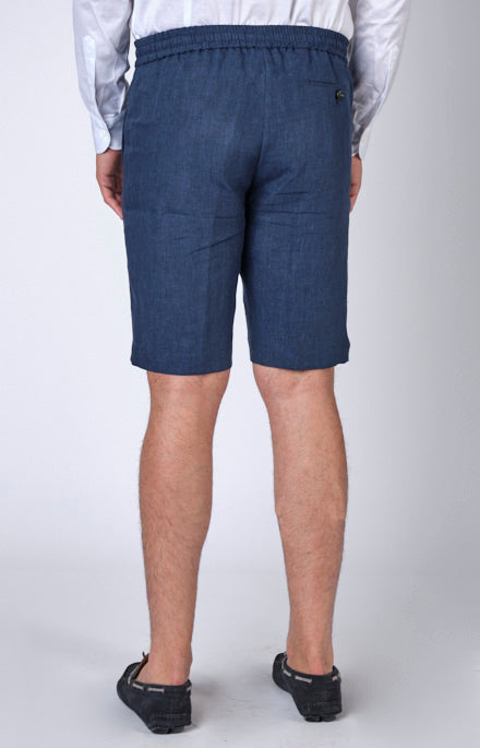 “Leisure fit” linen Bermuda shorts