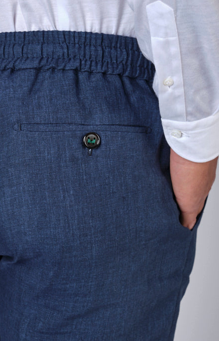 “Leisure fit” linen Bermuda shorts