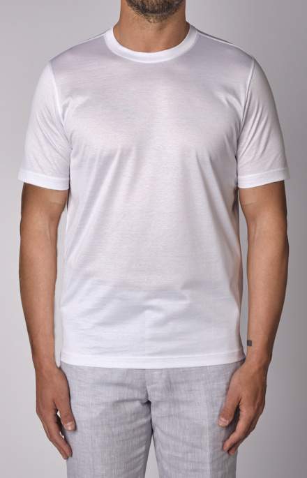 Short-sleeved T-shirt in ultra-light Scottish yarn