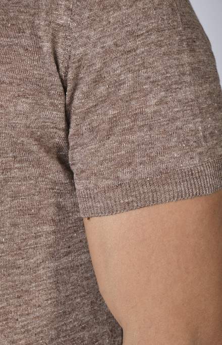 Short-sleeved T-shirt in ultra-light linen jersey