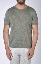 Short-sleeved T-shirt in ultra-light linen jersey