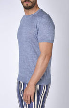 Short-sleeved T-shirt in ultra-light linen jersey