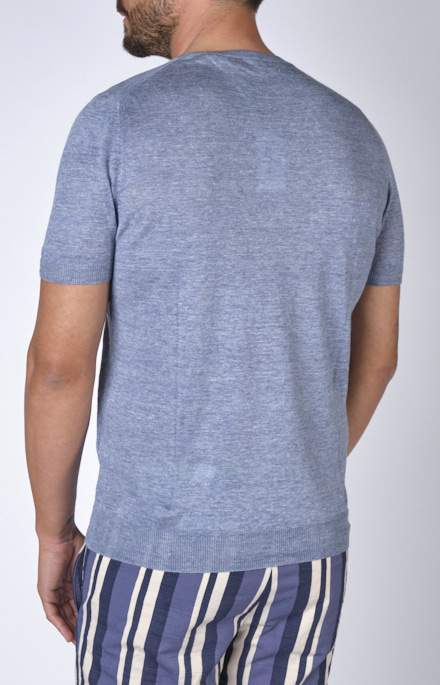 Short-sleeved T-shirt in ultra-light linen jersey
