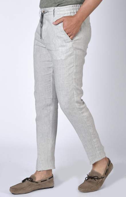 “Leisure Fit” linen trousers