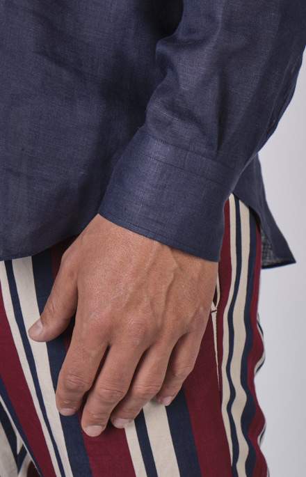 Camicia coreana in puro lino