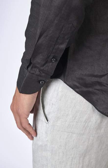 Camicia coreana in puro lino