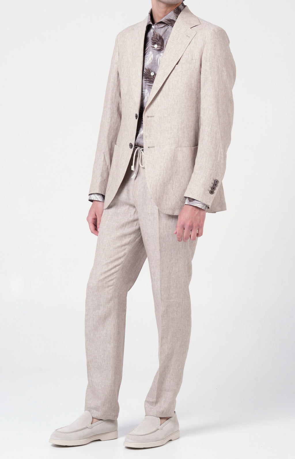 Linen suit with "leisure fit" trousers
