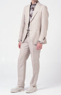 Linen suit with "leisure fit" trousers