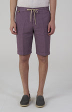“Leisure fit” linen Bermuda shorts