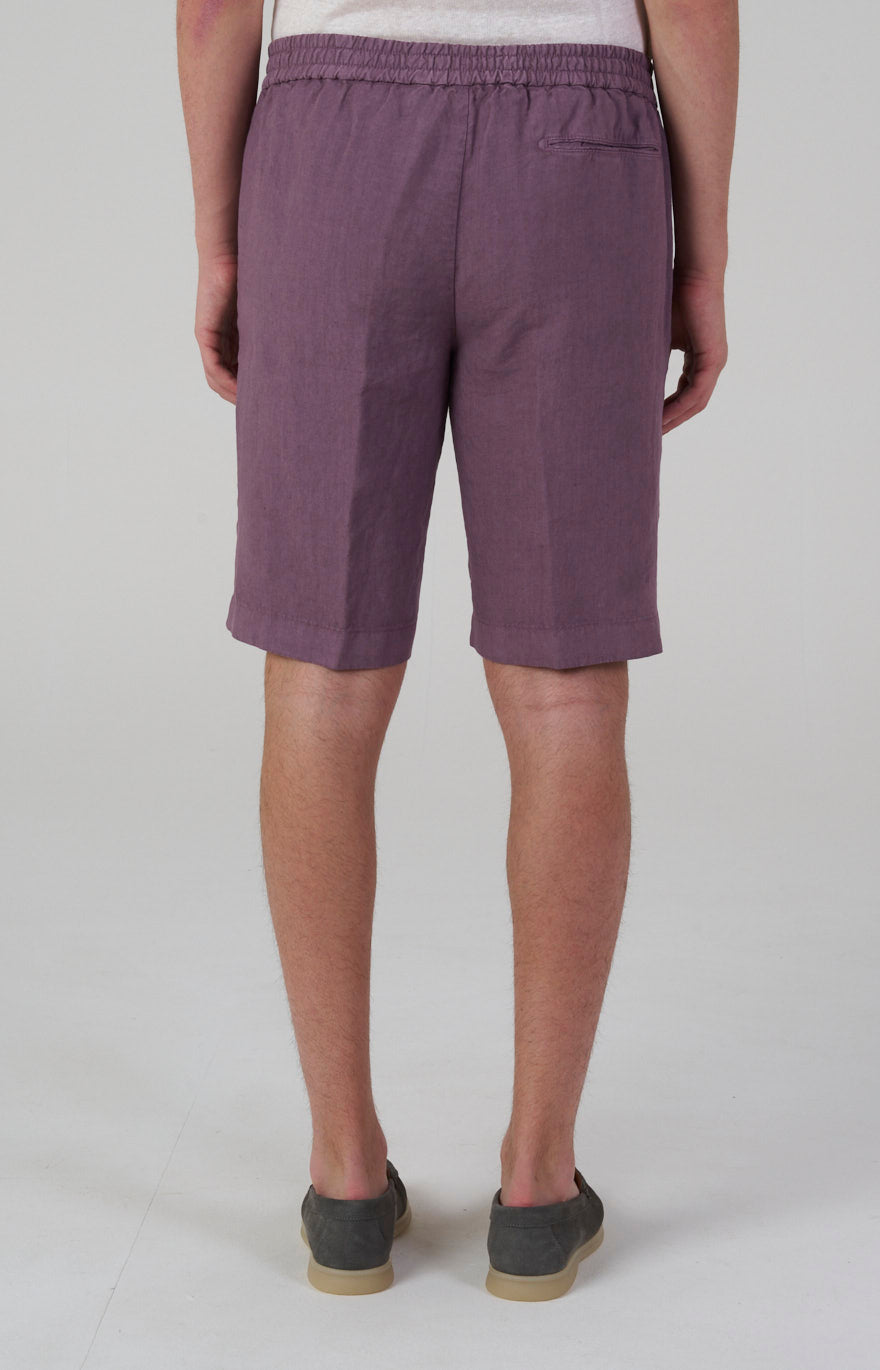 “Leisure fit” linen Bermuda shorts