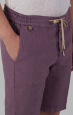 “Leisure fit” linen Bermuda shorts