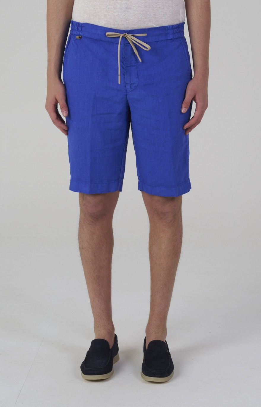 “Leisure fit” linen Bermuda shorts