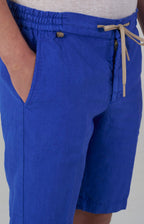 “Leisure fit” linen Bermuda shorts