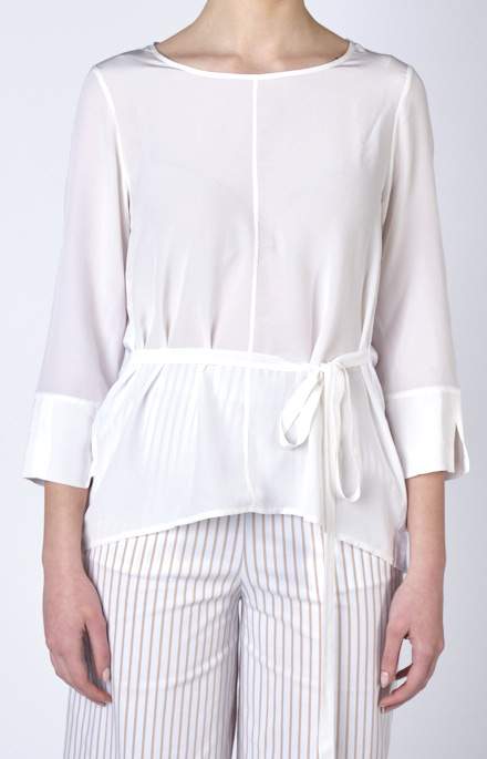 Blusa in seta e lino