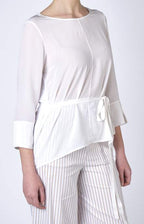Blusa in seta e lino