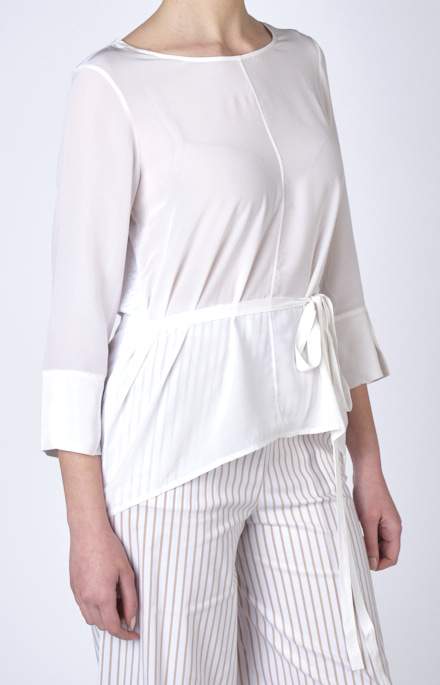Blusa in seta e lino