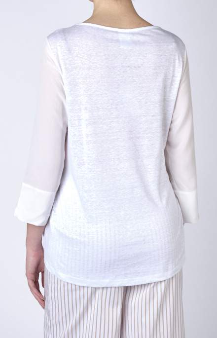 Blusa in seta e lino
