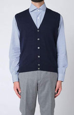 Cardigan senza maniche in lana e cashmere