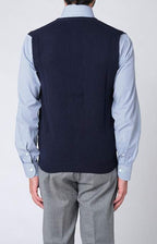 Sleeveless wool and cashmere cardigan