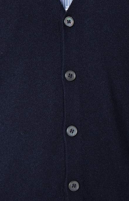 Sleeveless wool and cashmere cardigan