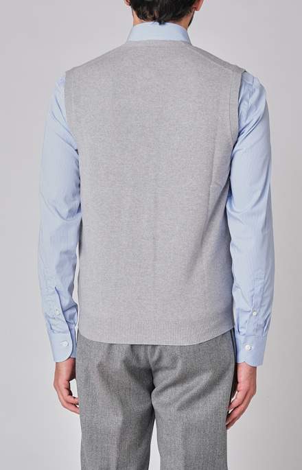Sleeveless wool and cashmere cardigan