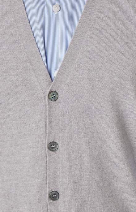 Sleeveless wool and cashmere cardigan