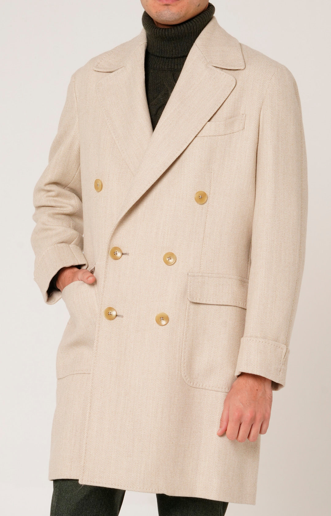 Cappotto doppiopetto con martingala