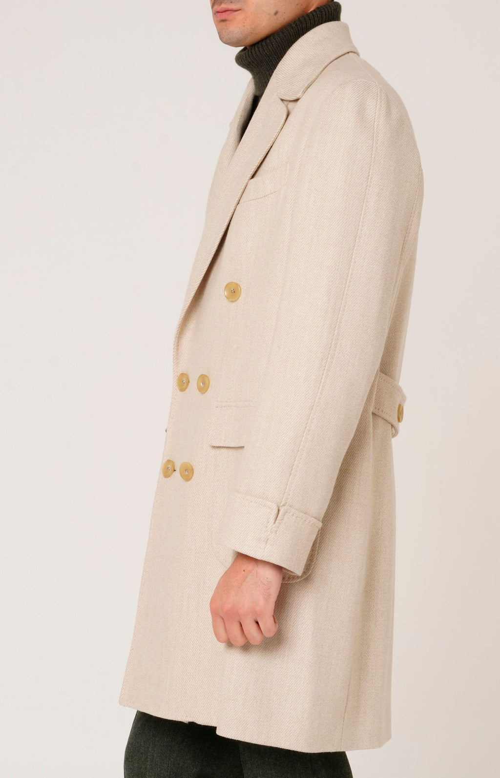 Cappotto doppiopetto con martingala