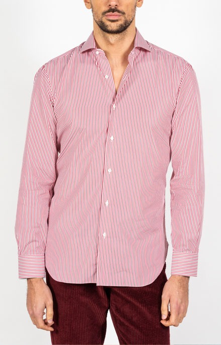 Camicia a righe con collo francese _447_1
