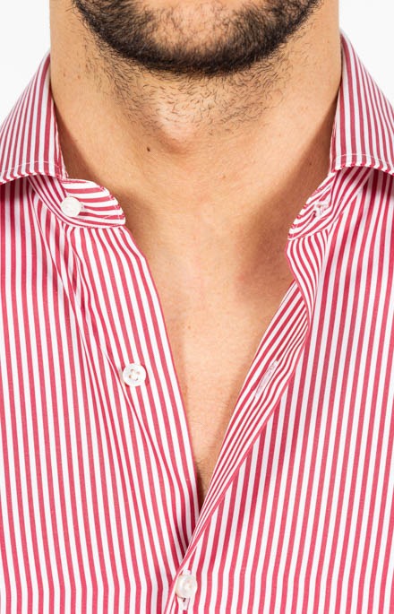 Camicia a righe con collo francese _447_2
