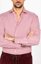 Camicia a righe con collo francese _447_4
