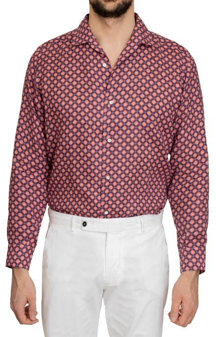 Camicia fantasia in lino con colletto bowling_359_1