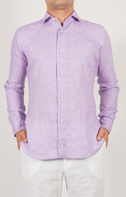 Linen shirt with French collar
