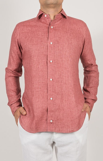 Linen shirt with French collar